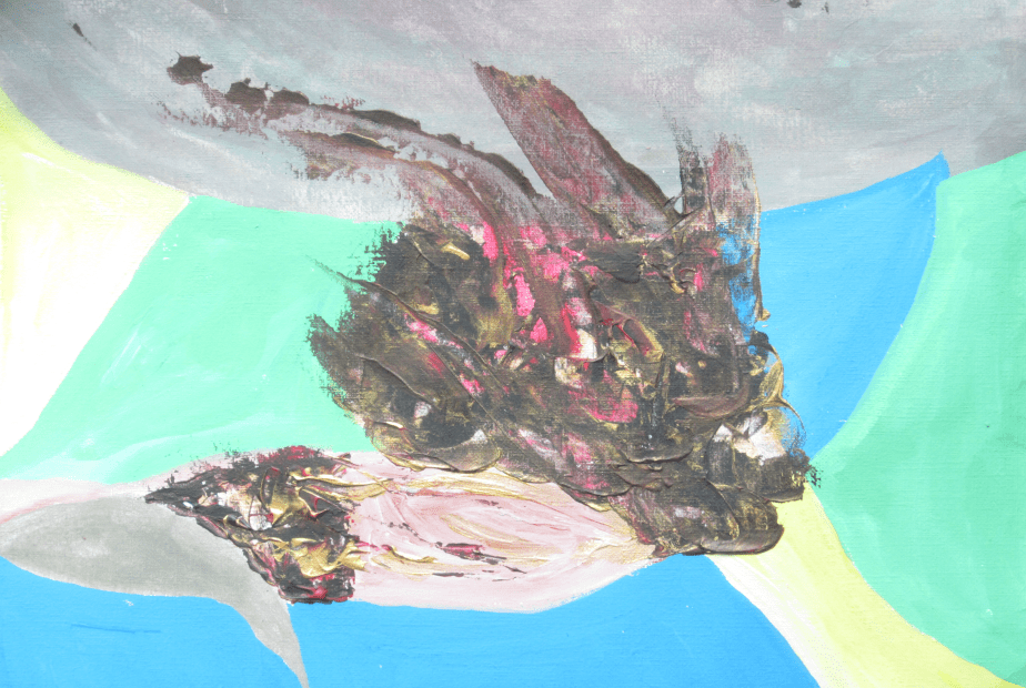 Fabric paint experiment: Floral&nbsp;abstract