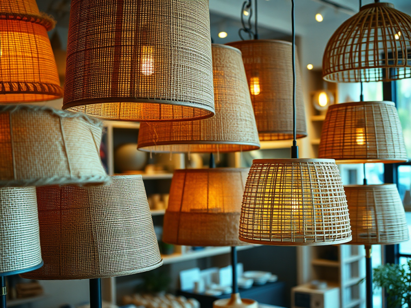 Natural Shades: Stylish Burlap and Rattan&nbsp;Lampshades